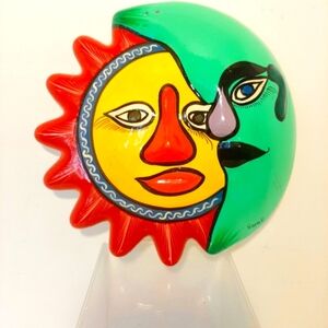 Vibrant Sun and Moon Wall Art Signed by Artist Ready to hang.